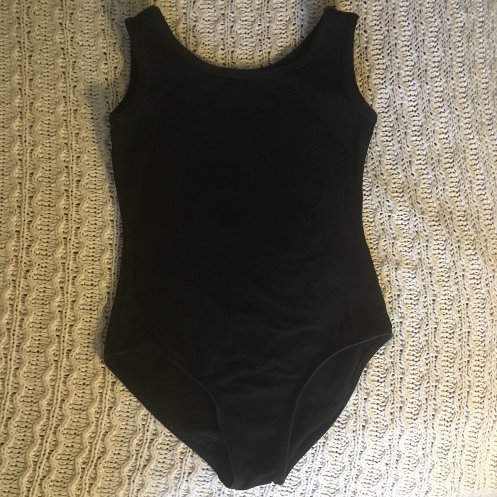 Danskin Leotard Dance Gymnastics Sleeveless Black